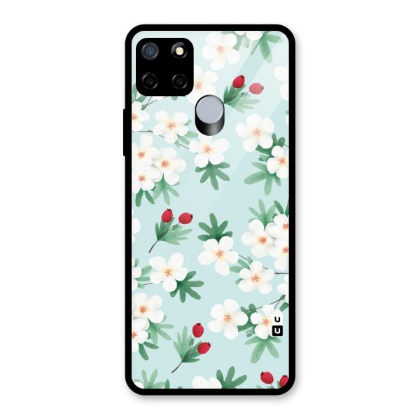 Flowers Pastel Glass Back Case for Realme C15