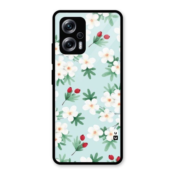 Flowers Pastel Glass Back Case for Redmi K50i