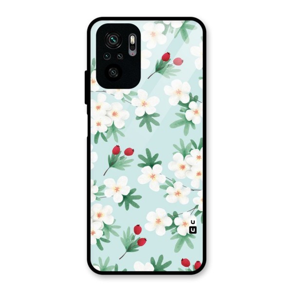 Flowers Pastel Glass Back Case for Redmi Note 10