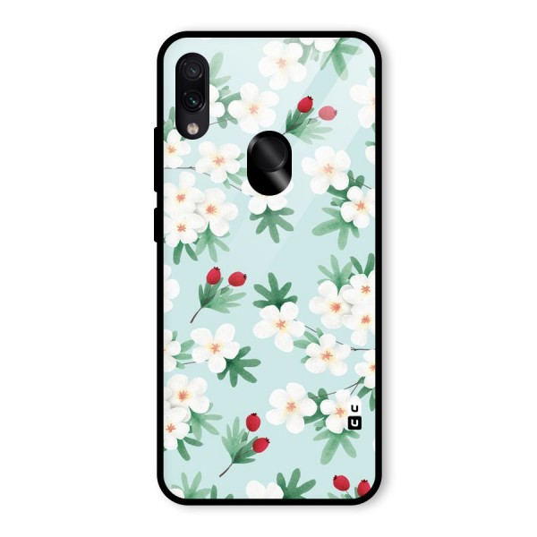 Flowers Pastel Glass Back Case for Redmi Note 7