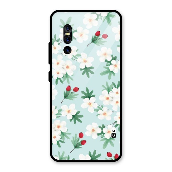 Flowers Pastel Glass Back Case for Vivo V15 Pro