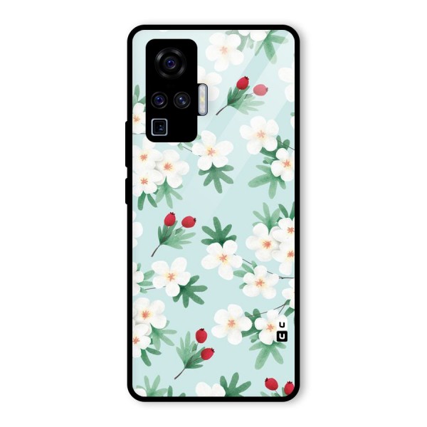 Flowers Pastel Glass Back Case for Vivo X50 Pro