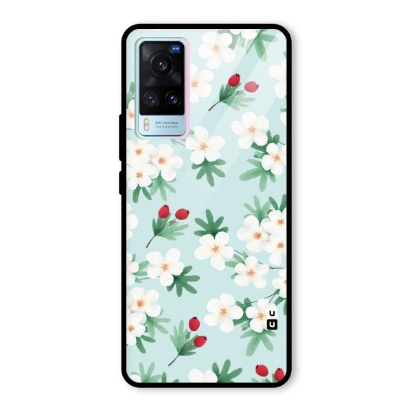 Flowers Pastel Glass Back Case for Vivo X60