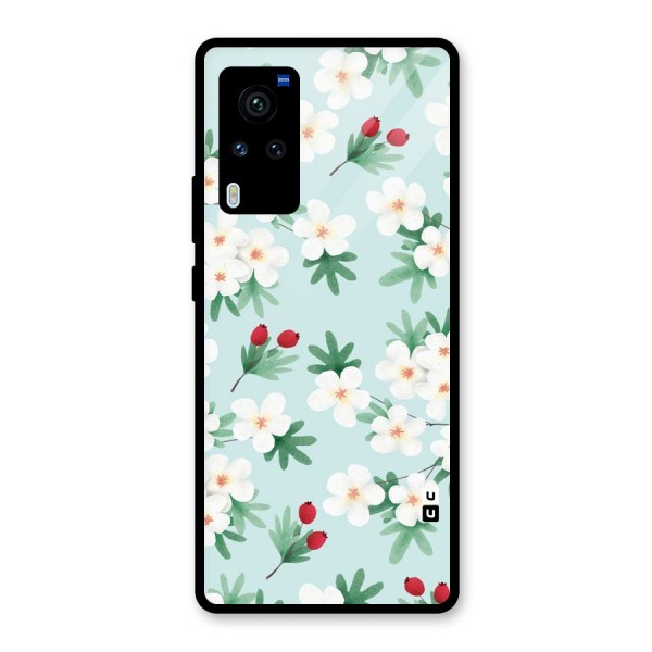 Flowers Pastel Glass Back Case for Vivo X60 Pro