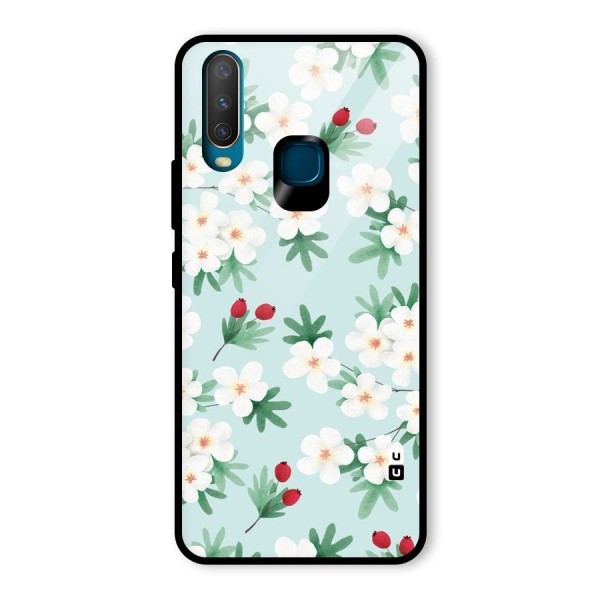 Flowers Pastel Glass Back Case for Vivo Y12