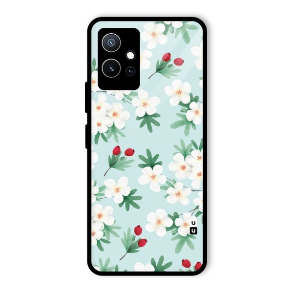 Flowers Pastel Glass Back Case for Vivo iQOO Z6