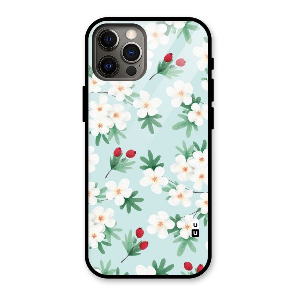 Flowers Pastel Glass Back Case for iPhone 12 Pro