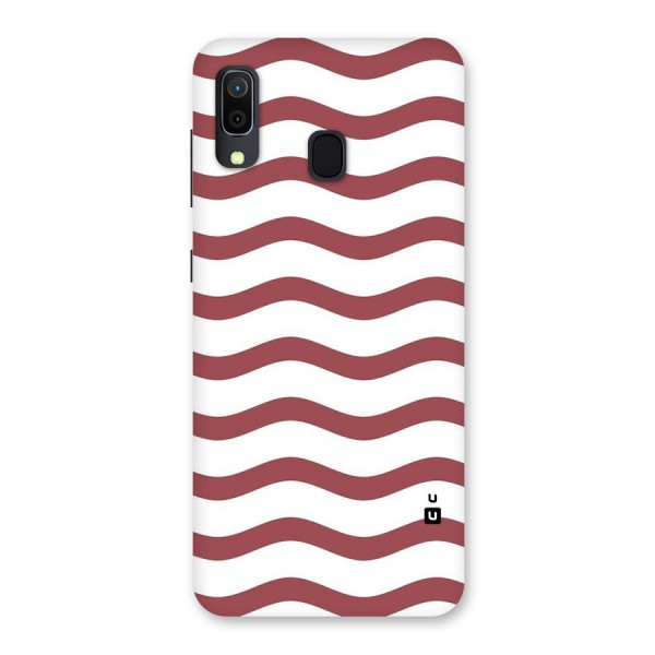 Flowing Stripes Red White Back Case for Galaxy A20