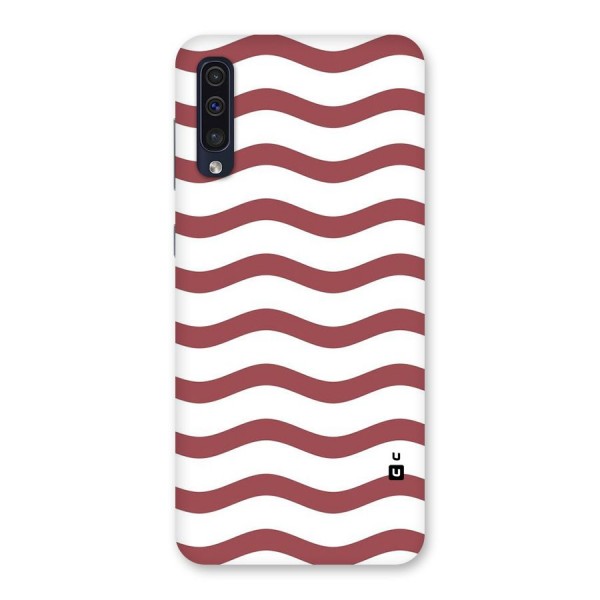 Flowing Stripes Red White Back Case for Galaxy A50