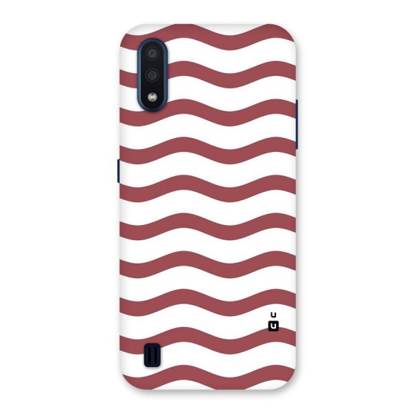 Flowing Stripes Red White Back Case for Galaxy M01