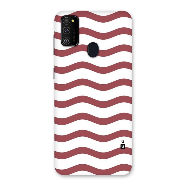 Flowing Stripes Red White Back Case for Galaxy M21