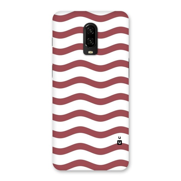 Flowing Stripes Red White Back Case for OnePlus 6T