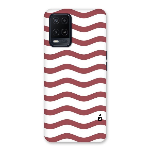 Flowing Stripes Red White Back Case for Oppo A54