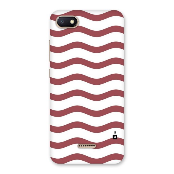 Flowing Stripes Red White Back Case for Redmi 6A