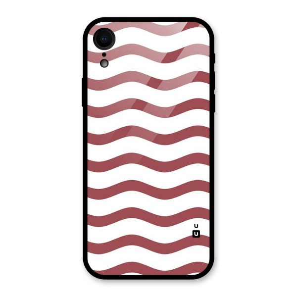 Flowing Stripes Red White Glass Back Case for XR