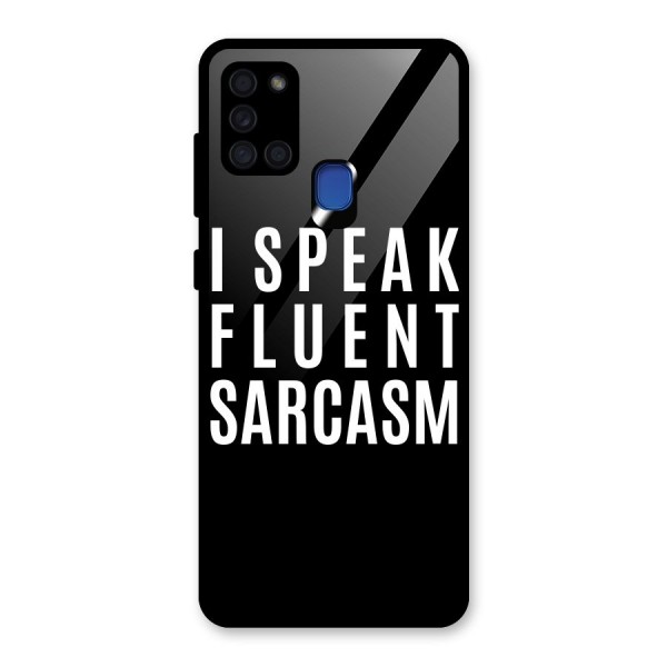 Fluent Sarcasm Glass Back Case for Galaxy A21s