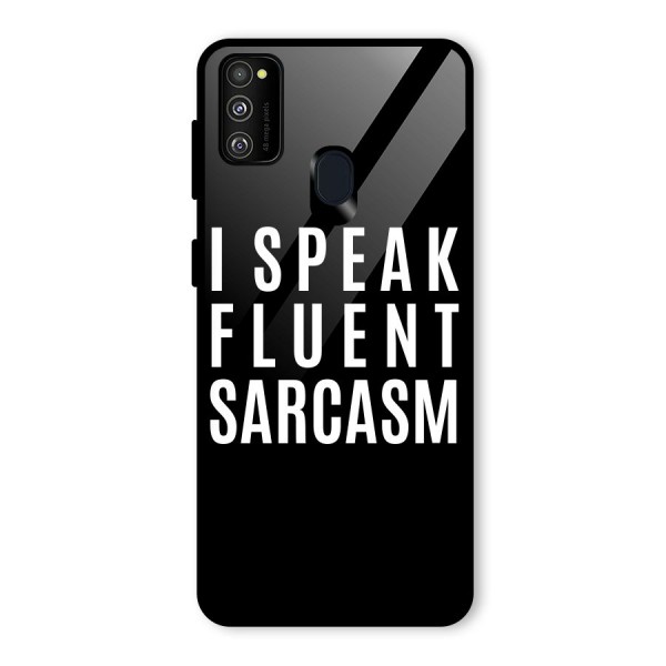 Fluent Sarcasm Glass Back Case for Galaxy M21