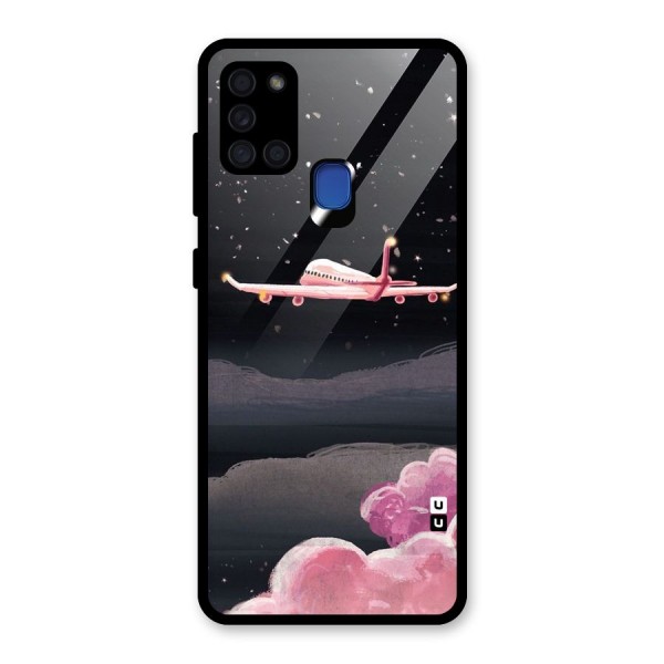 Fly Pink Glass Back Case for Galaxy A21s