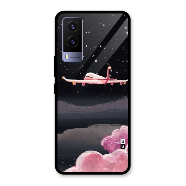 Fly Pink Glass Back Case for Vivo V21e 5G