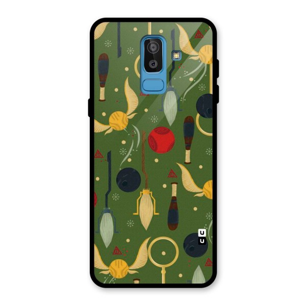 Flying Ball Pattern Glass Back Case for Galaxy J8