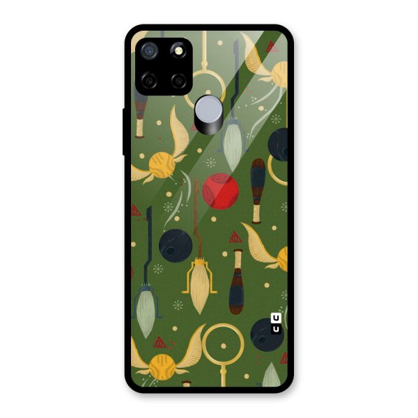 Flying Ball Pattern Glass Back Case for Realme C15