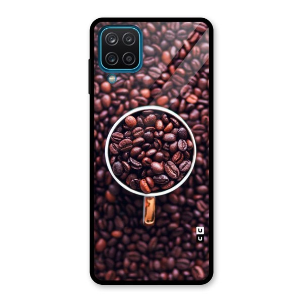 Focus Coffee Beans Glass Back Case for Galaxy A12