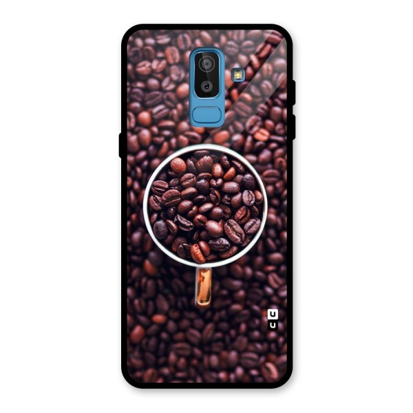 Focus Coffee Beans Glass Back Case for Galaxy J8