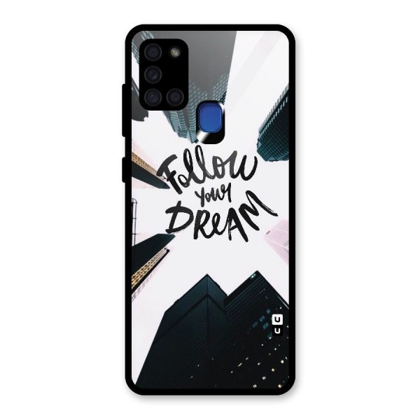 Follow Dream Glass Back Case for Galaxy A21s