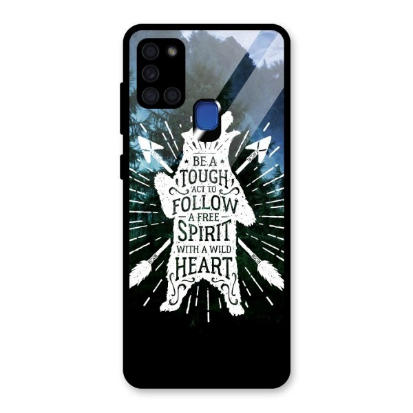 Follow Spirit Heart Glass Back Case for Galaxy A21s