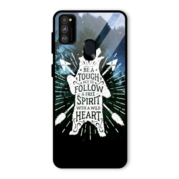 Follow Spirit Heart Glass Back Case for Galaxy M21