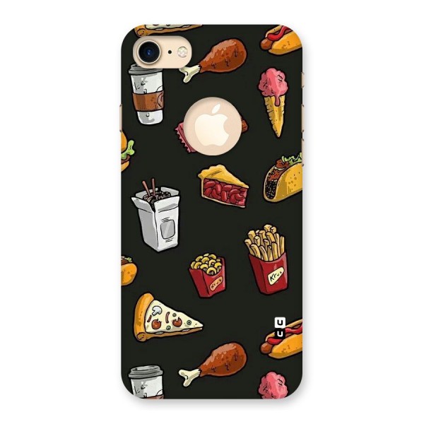 Foodie Pattern Back Case for iPhone 8 Logo Cut