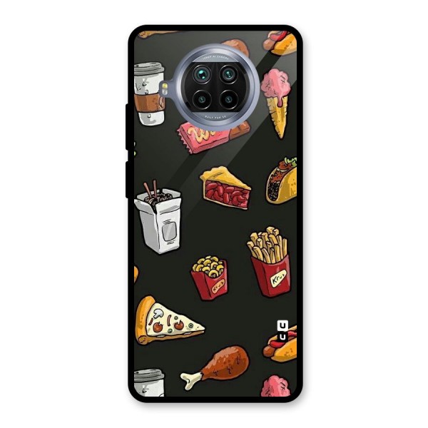 Foodie Pattern Glass Back Case for Mi 10i