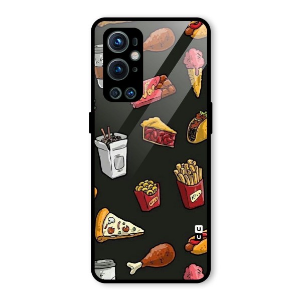 Foodie Pattern Glass Back Case for OnePlus 9 Pro