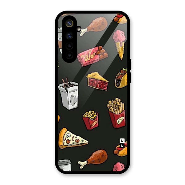 Foodie Pattern Glass Back Case for Realme 6i