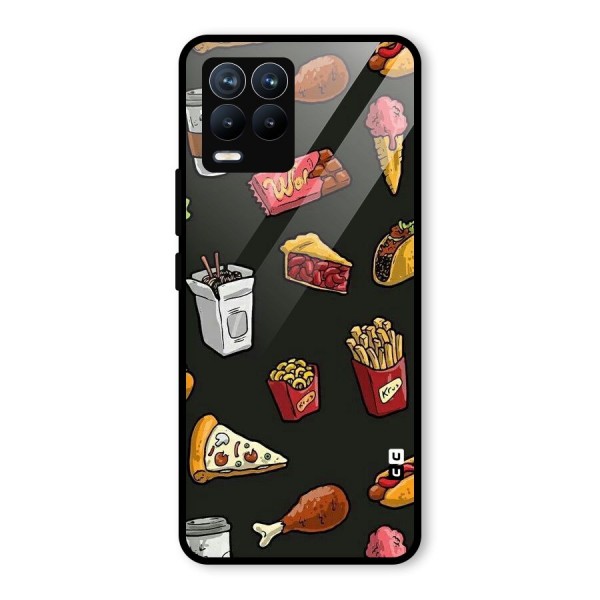 Foodie Pattern Glass Back Case for Realme 8 Pro