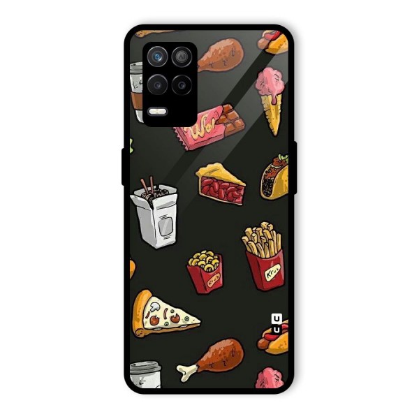 Foodie Pattern Glass Back Case for Realme 9 5G