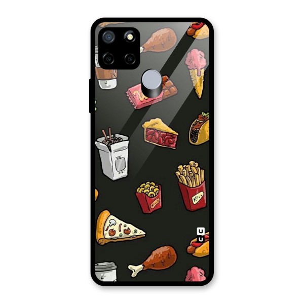 Foodie Pattern Glass Back Case for Realme C15