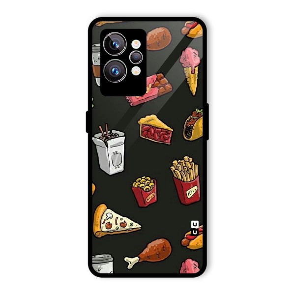 Foodie Pattern Glass Back Case for Realme GT2 Pro