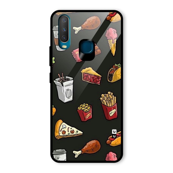 Foodie Pattern Glass Back Case for Vivo Y12