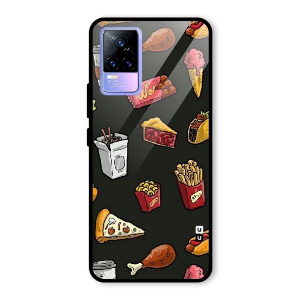 Foodie Pattern Glass Back Case for Vivo Y73