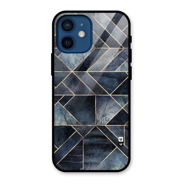 Forest Abstract Lines Glass Back Case for iPhone 12 Mini