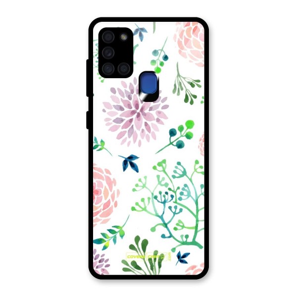 Fresh Floral Glass Back Case for Galaxy A21s