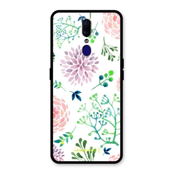 Fresh Floral Glass Back Case for Oppo F11