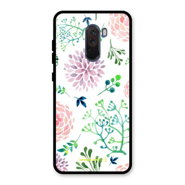 Fresh Floral Glass Back Case for Poco F1