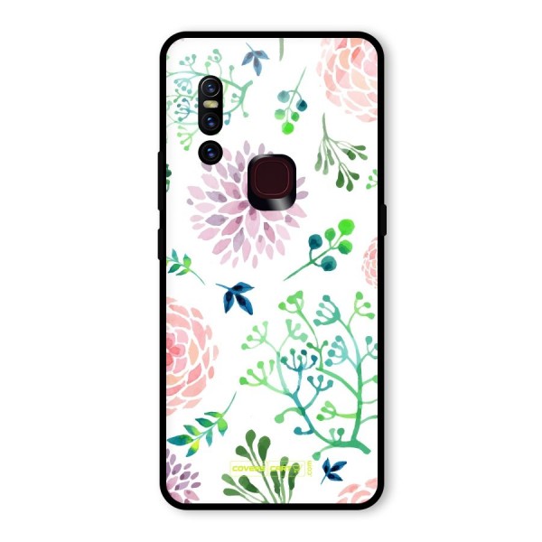 Fresh Floral Glass Back Case for Vivo V15