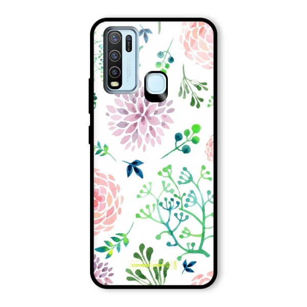 Fresh Floral Glass Back Case for Vivo Y30