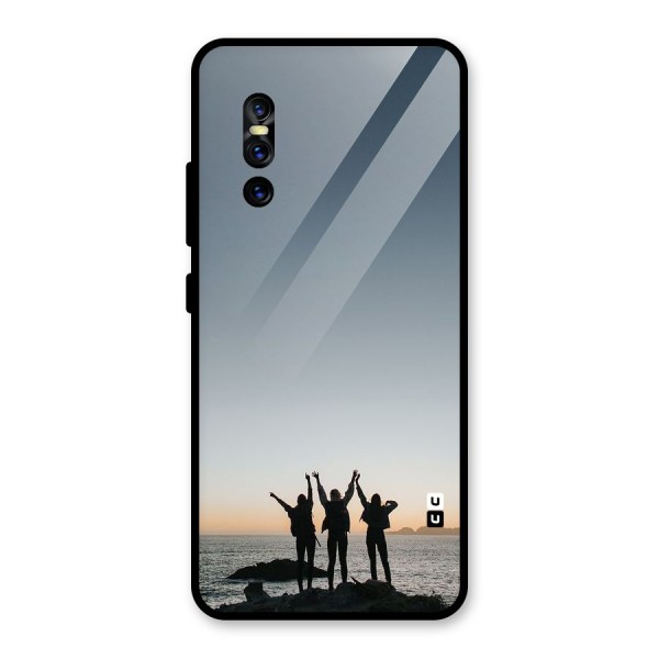 Friendship Glass Back Case for Vivo V15 Pro