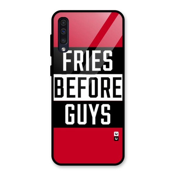 Fries Love Stripes Glass Back Case for Galaxy A50s