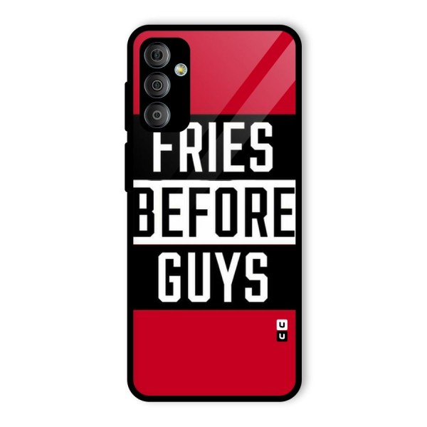 Fries Love Stripes Glass Back Case for Galaxy F23