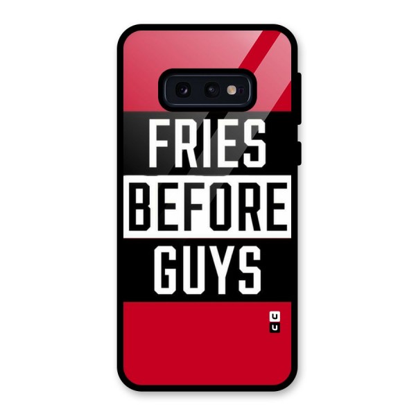 Fries Love Stripes Glass Back Case for Galaxy S10e